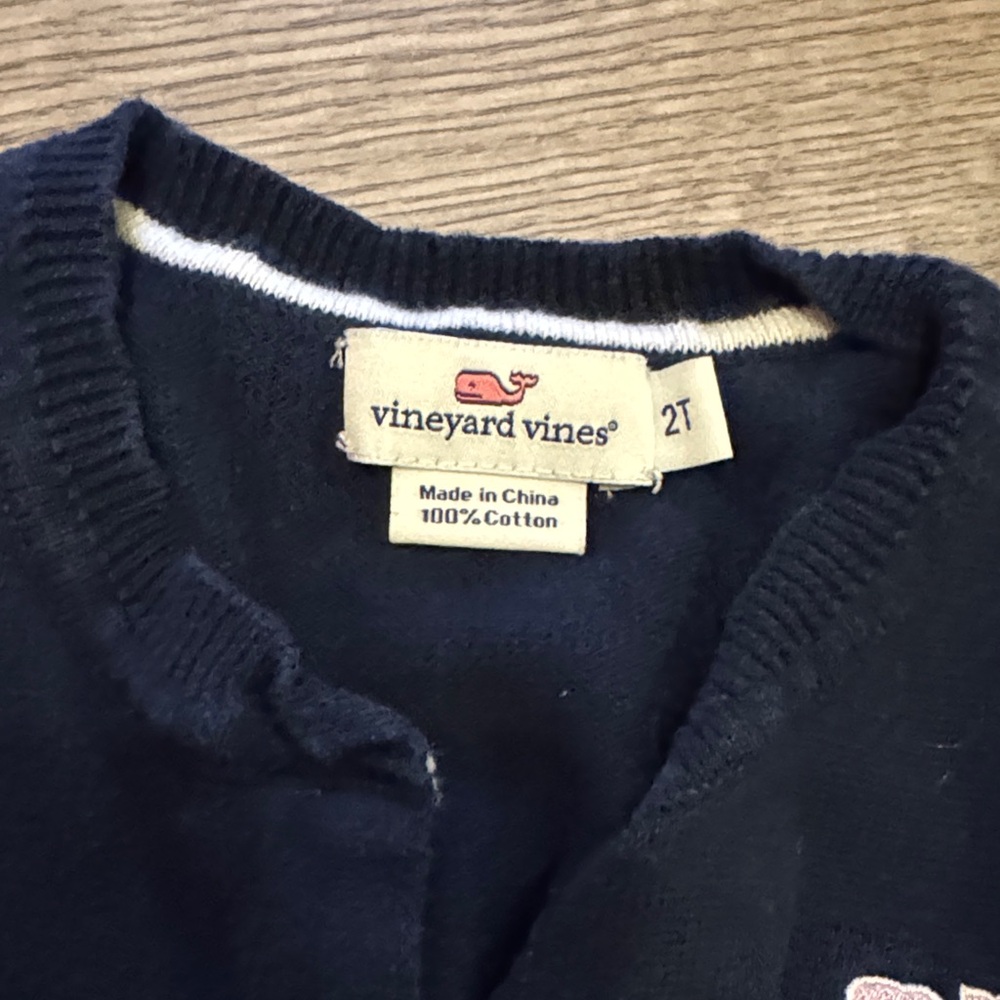 Vineyard Vines Kids Navy Cardigan - Picture 2 of 3